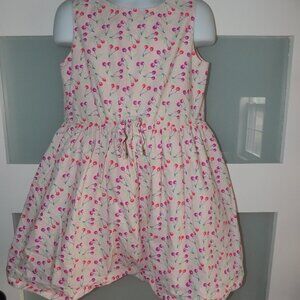 Crewcuts Cherry Print Pink Lined Dress Size 5 Girl's